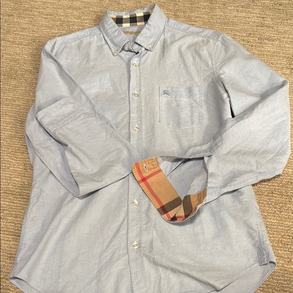 Burberry Blue Casual Button Down Shirt